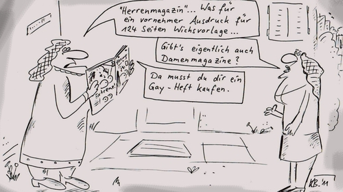 Cartoon: Magazin (medium) by Leichnam tagged magazin,titten,gay,herren,vornehm