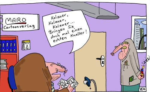 Cartoon: MARO (medium) by Leichnam tagged maro,cartoonverlag,chef,boss,büro,nörgelei,unzufrieden,kalauer,echter,knaller,bumm,feuerwerkskörper,zeichner,künstler,stiftschwinger,cartoonist,begutachtung,witzblätter