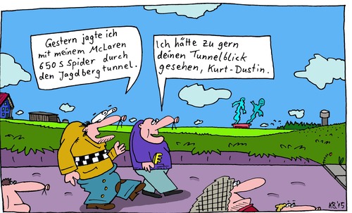 Cartoon: McLaren (medium) by Leichnam tagged mclaren,jagen,jagdbergtunnel,tunnelblick,prahlhans,raser