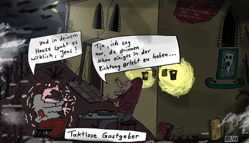 Cartoon: Nacht und Nebel (medium) by Leichnam tagged nacht,und,nebel,leichnam,spukhaus,geister,gespenster,drinnen,erlebnisse,unheimlich,düster,schwarz,finster,beklemmung,bekümmerung,finsternis,taktlose,gastgeber