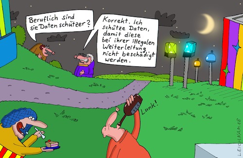 Cartoon: Nachtgespräch (medium) by Leichnam tagged nachtgespräch,datenschutz,datenschützer,illegal,weiterleitung,unbeschädigt,schutz,beruf,beruflich,leichnam,leichnamcartoon