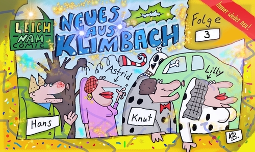 Cartoon: NAK 3 (medium) by Leichnam tagged nak,dorfbach,türgong,schellen,läuten,knut,hans,lilly,astrid,leichnamcomic,klimbach,fahrzeuge,busse