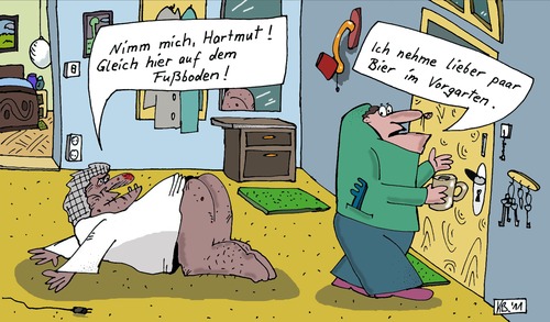 Cartoon: Nehmen (medium) by Leichnam tagged nehmen,fußboden,liebe,ehe,schabracke,vorgarten,bier,leichnam