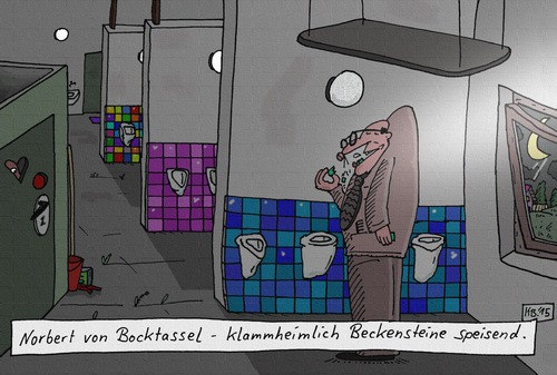 Cartoon: Norbert (medium) by Leichnam tagged vorliebe,speisen,essen,klammheimlich,pissbecken,urin,beckensteine,toilette,wc,norbert