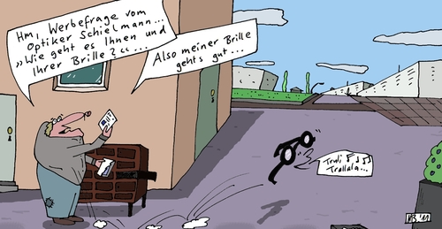 Cartoon: Optiker (medium) by Leichnam tagged leichnam,optiker,werbeanfrage,brief,trallalla,brille,gut