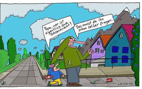 Cartoon: Papa (medium) by Leichnam tagged papa,uwe,ochsenknecht,selber,fragen,vater,sohn,frage,neugier,kinder