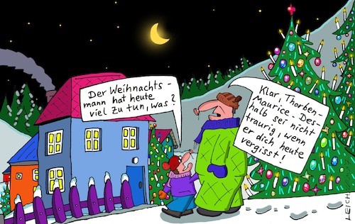 Cartoon: Papa und Sohn (medium) by Leichnam tagged papa,und,sohn,thorben,maurice,weihnachtsmann,weihnachten,traurigkeit,vergesslichkeit,viel,zu,tun,trick,leichnam,leichnamcartoon