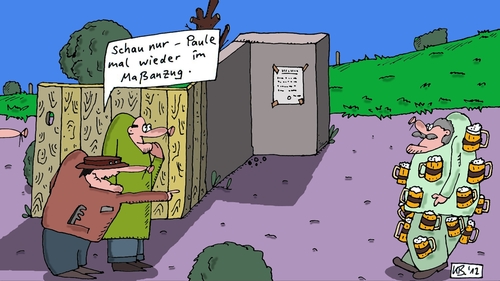 Cartoon: Paule (medium) by Leichnam tagged paule,maßanzug,feiner,zwirn,schau,nur,mal,wieder,spaziergang,bier,trinker,säufer