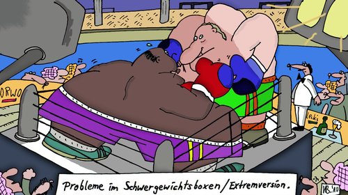 Cartoon: Probleme (medium) by Leichnam tagged sport,schwergewicht,boxen,extremversion,probleme