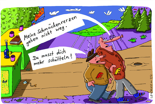 Cartoon: Rerzen (medium) by Leichnam tagged rerzen,schmücken,schütteln,leichnam,leichnamcartoon