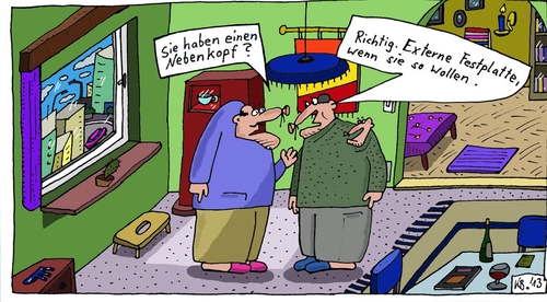 Cartoon: richtig (medium) by Leichnam tagged richtig,nebenkopf,externe,festplatte,zweitkopf