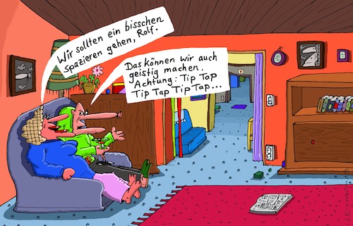 Cartoon: Rolf (medium) by Leichnam tagged rolf,spazieren,spaziergang,wohnung,geistig,tip,tap,leichnam,leichnamcartoon