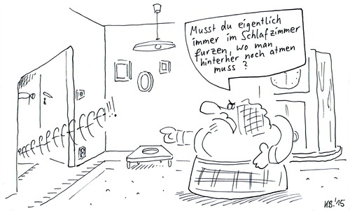 Cartoon: Schlafraum (medium) by Leichnam tagged schlafraum,furzen,atmen,gestank,ehe