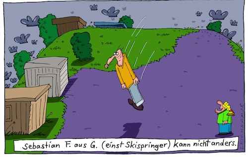 Cartoon: Sebastian (medium) by Leichnam tagged sebastian,flug,hang,skispringer,ehemals,kann,nicht,anders,leichnam,leichnamcartoon