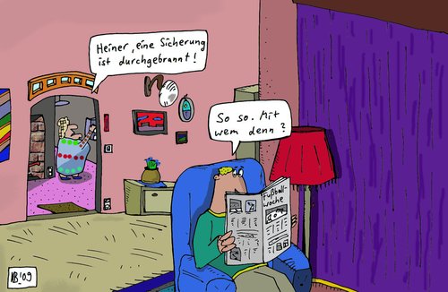 Cartoon: Sicherung (medium) by Leichnam tagged sicherung,durchgebrannt,ehe,heiner,desinteresse