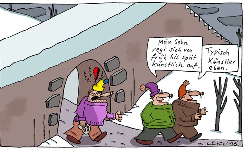 Cartoon: Sohn (medium) by Leichnam tagged sohn,künstlich,aufregung,typisch,künstler,vater