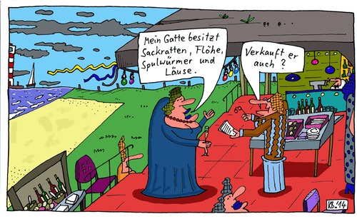 Cartoon: Spul (medium) by Leichnam tagged spul,sackratten,läuse,flöhe,feine,welt,damen,verkauf,gesellschaft,essen,trinken