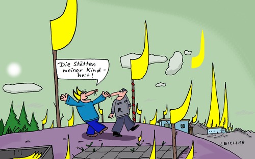 Cartoon: Stätten (medium) by Leichnam tagged stätten,kindheit,erinnerung,schwelgen,vergangenheit,ohren