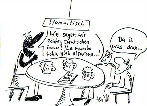 Cartoon: Stammtisch (medium) by Leichnam tagged stammtisch,leichnam,deutschland,schwarzer,afrika,kneipe