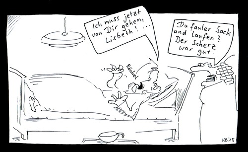 Cartoon: Sterbebett (medium) by Leichnam tagged stunde,letzte,laufen,automobil,röchel,gut,war,scherz,gehen,dir,von,lisbeth,abschied,dahinscheiden,tod,sterbestatt,sterbebett