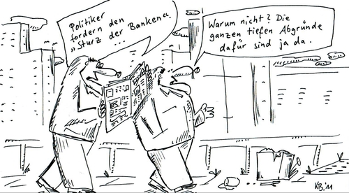 Cartoon: Sturz (medium) by Leichnam tagged politik,sturz,abgrund,banken,finanzbetrug,krise,weltwirtschaft,geld