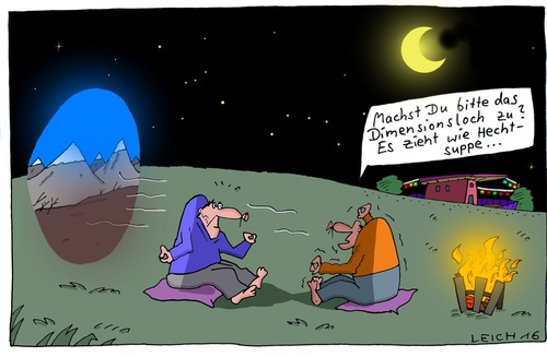 Cartoon: Suppe (medium) by Leichnam tagged suppe,hechtsuppe,dimensionsloch,mond,nacht,sterne,zumachen,es,zieht,kalt,frieren,frösteln