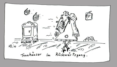 Cartoon: Tannhäuser (medium) by Leichnam tagged tannhäuser,groteske,albernheit,rückwärtsgang