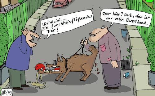 Cartoon: Tier (medium) by Leichnam tagged uiuiui,furchteinflößend,tier,hund,zweithund