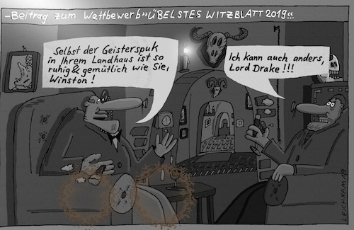 Cartoon: Übel (medium) by Leichnam tagged übel,lord,drake,winston,herrenabend,landhaus,geisterspuk,ruhig,gemütlich,leichnam,leichnamcartoon