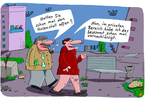 Cartoon: Unterwegs (medium) by Leichnam tagged unterwegs,hosenstall,offenheit,privatbereich,vernachlässigung,leichnam,leichnamcartooon