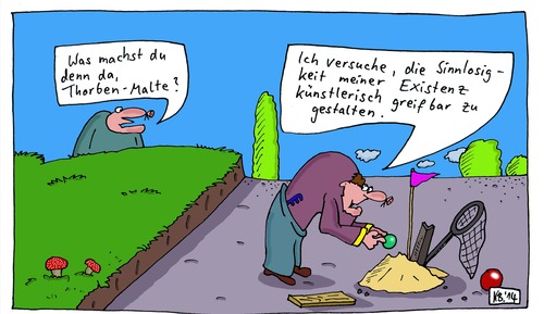 Cartoon: Versuch (medium) by Leichnam tagged existenz,sinnlos,malte,thorben,versuch,philosophie,greifbar,gestaltung,kunst,anfrage,antwort