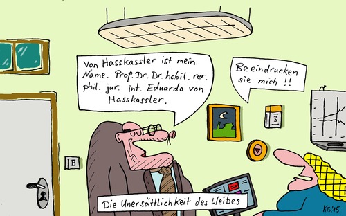 Cartoon: Vorstellung (medium) by Leichnam tagged vorstellung,büro,personal,professor,doktor,von,beeindrucken,weib,unersättlich,hasskassler,eduardo