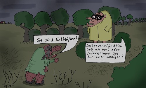 Cartoon: Wasteland (medium) by Leichnam tagged entblößer,wasteland,exhibitionist,schabracke,ödland,karg,einsam,irr,wahnsinnig,mitropaaschenbecher,interesse