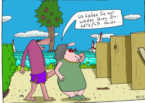 Cartoon: wo (medium) by Leichnam tagged wo,zusatz,fuß,busen,frechheit,strand,sommer,sonne,meer