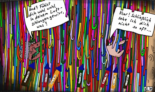 Cartoon: Wohlgefühl (medium) by Leichnam tagged wohlgefühl,silvester,jahresübergang,schabracke,erleichterung,raketen,böller,luftschlangen