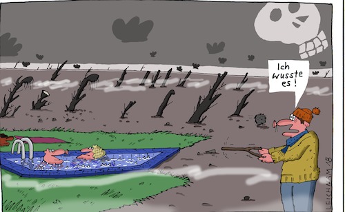 Cartoon: Wünschelrute (medium) by Leichnam tagged wünschelrute,schwimmbecken,pool,wasser,entdeckung,einöde,düsternis,karg,einsam,ende,der,welt,leichnam,leichnamcartoon