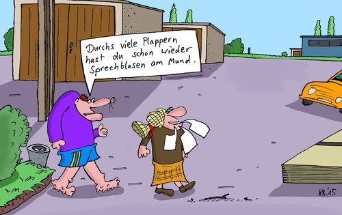 Cartoon: zu viel (medium) by Leichnam tagged zu,viel,blasen,sprechblasen,mund,plappern,auswirkung