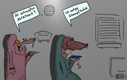 Cartoon: Zwei Herren (medium) by Leichnam tagged zwei,herren,nutzung,schnupftabak,frage,und,antwort
