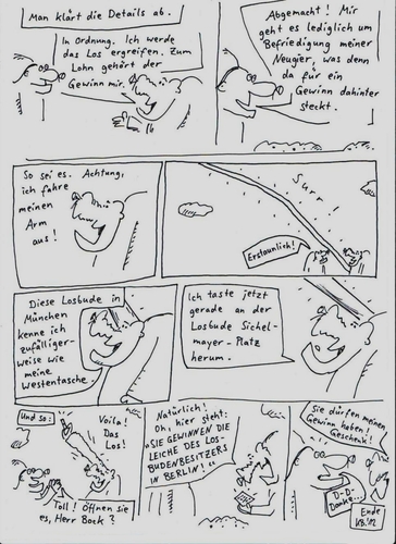 Cartoon: Losbude (medium) by Leichnam tagged losbude,niete,gewinn,berlin,münchen,ausfahrbar,otto,bock