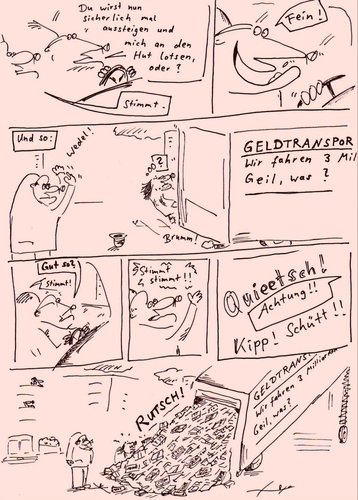 Cartoon: Musikus (medium) by Leichnam tagged musikus,zerrwanst,ziehharmonika,dudel,didel,einmal,um,die,ganze,welt,arm,reich,milliarden,geldtransport,schenkung,tot,erschrocken,herzanfall,hut