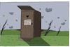 Cartoon: Aborthäuschen (small) by Leichnam tagged abort,aborthäuschen,toilette,komme,gleich,wieder,aushang,info,information,leichnam,leichnamcartoon
