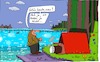Cartoon: Am kühlen Nass (small) by Leichnam tagged nass,kühl,wasser,see,teich,leichnam,leichnamcartoon,zigarre,raucher,zelt,camping,wald,schweigen