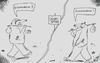 Cartoon: Grenze (small) by Leichnam tagged grenze,länder,wanderer,tippelbrüder