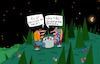 Cartoon: herrlich (small) by Leichnam tagged herrlich,nacht,mond,sterne,wald,hügel,dunkelgrün,dreiecke,leichnam,leichnamcartoon