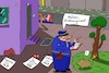 Cartoon: im Dienst (small) by Leichnam tagged im,dienst,müller,ordnungsamt,hund,urinieren,knutschen,beamter,mahnung,verwarnung,notizbuch