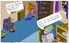 Cartoon: nach Hause kommen ... (small) by Leichnam tagged nach,hause,kommen,danielle,tochter,ehe,mann,frau,gatte,fußballwoche,abgelenkt,vergesslich,kita,kindergarten,leichnam,leichnamcartoon