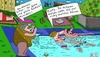 Cartoon: Richtig (small) by Leichnam tagged richtig,ejakulat,sommer,sonne,freizeit,freibad,schwimmbad,millionen,austoben