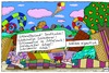 Cartoon: schönes Land (small) by Leichnam tagged schlaraffenland,milch,und,honig,süßigkeiten,kostenlos,paradies,schlafsack,schlohweiß,schopf,sandkuchen,zuckerstangen,schokolade,landschaft,märchen,fantasie