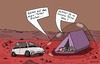 Cartoon: Toll ... (small) by Leichnam tagged toll,mars,sonnensystem,planet,urlaub,freizeit,ehe,karg,öde,ödnis,zelten,zelt,vorwürfe,unzufrieden,langweilig,blitzidee,einfall,steinwüste