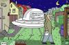 Cartoon: UFO im Vorgarten (small) by Leichnam tagged ufo,vorgarten